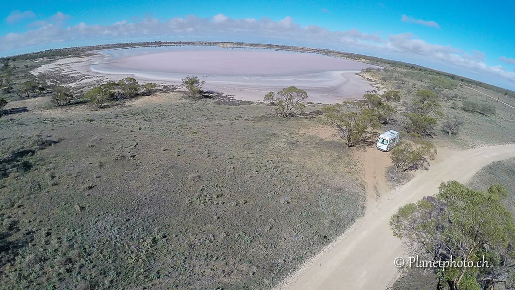 Salt pink lake